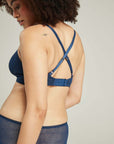 The Sheer Deco Easy Does It Bralette Navy Up to G Cup