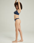 The Sheer Deco Barely There Thong Navy