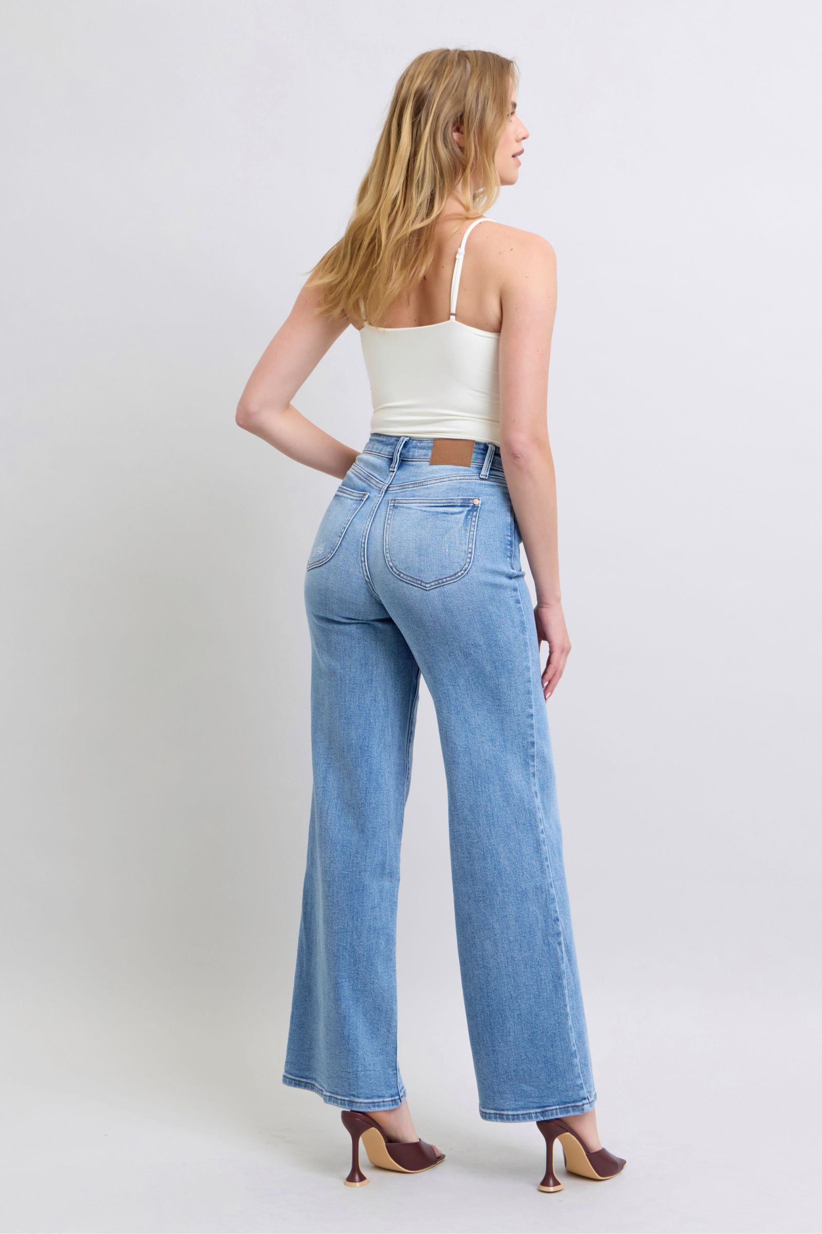 Judy Blue Full Size Wide Leg Jeans with Pockets - Little Miss Vanilla