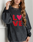 Valentine’s Day LOVE Round Neck Long Sleeve Sweatshirt - Little Miss Vanilla