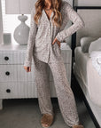 White Leopard Print Long Sleeve and Pants Pajamas Set - Little Miss Vanilla