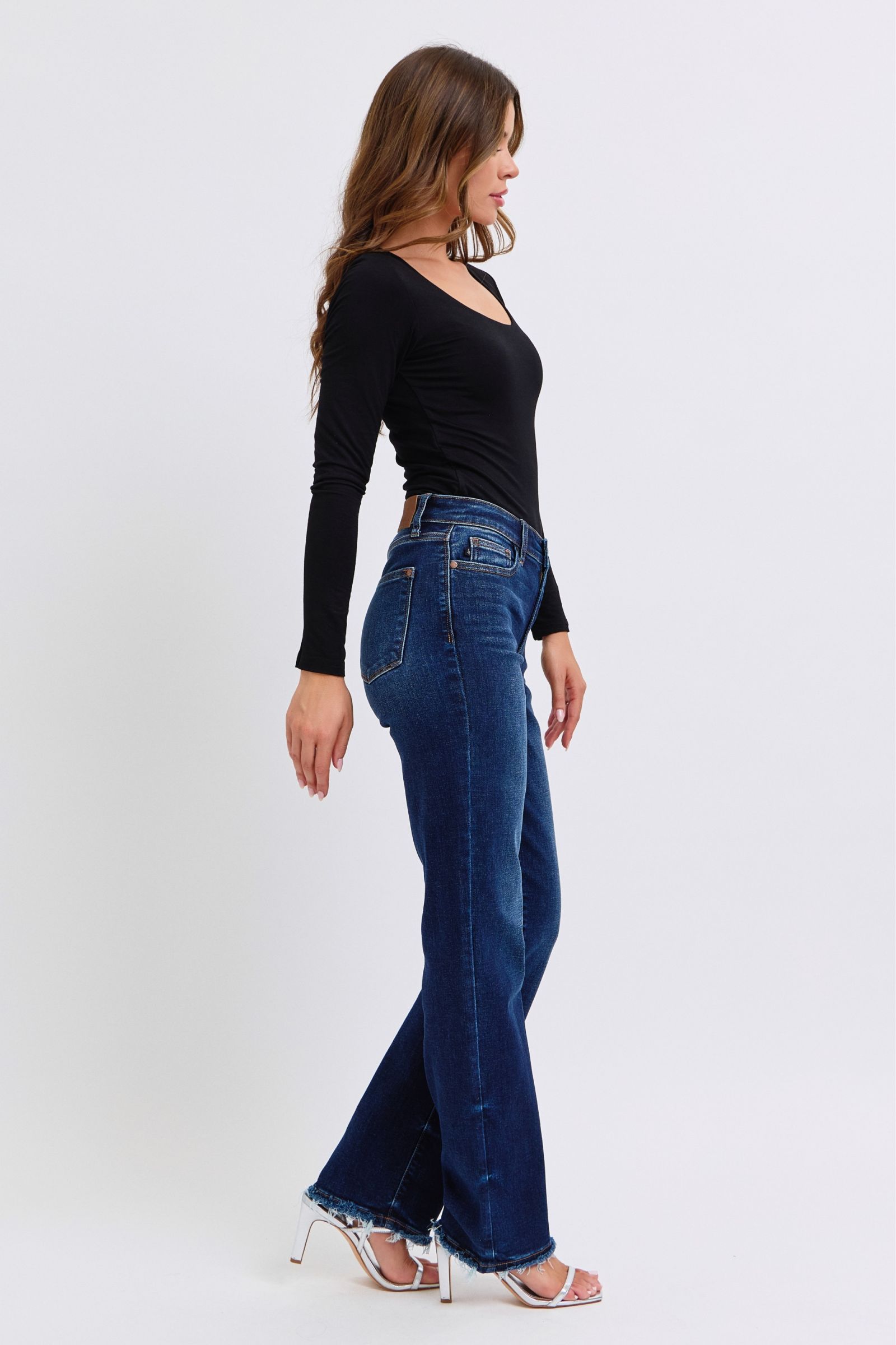 Judy Blue Full Size Raw Hem Straight Leg Jeans - Little Miss Vanilla