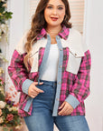 Plus Size Plaid Collared Neck Long Sleeve Shirt - Little Miss Vanilla