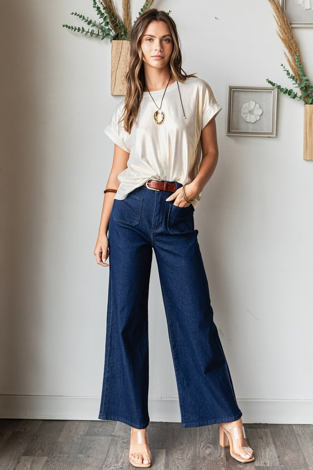 Mittoshop High Waist Wide Leg Jeans - Little Miss Vanilla