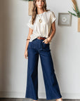 Mittoshop High Waist Wide Leg Jeans - Little Miss Vanilla