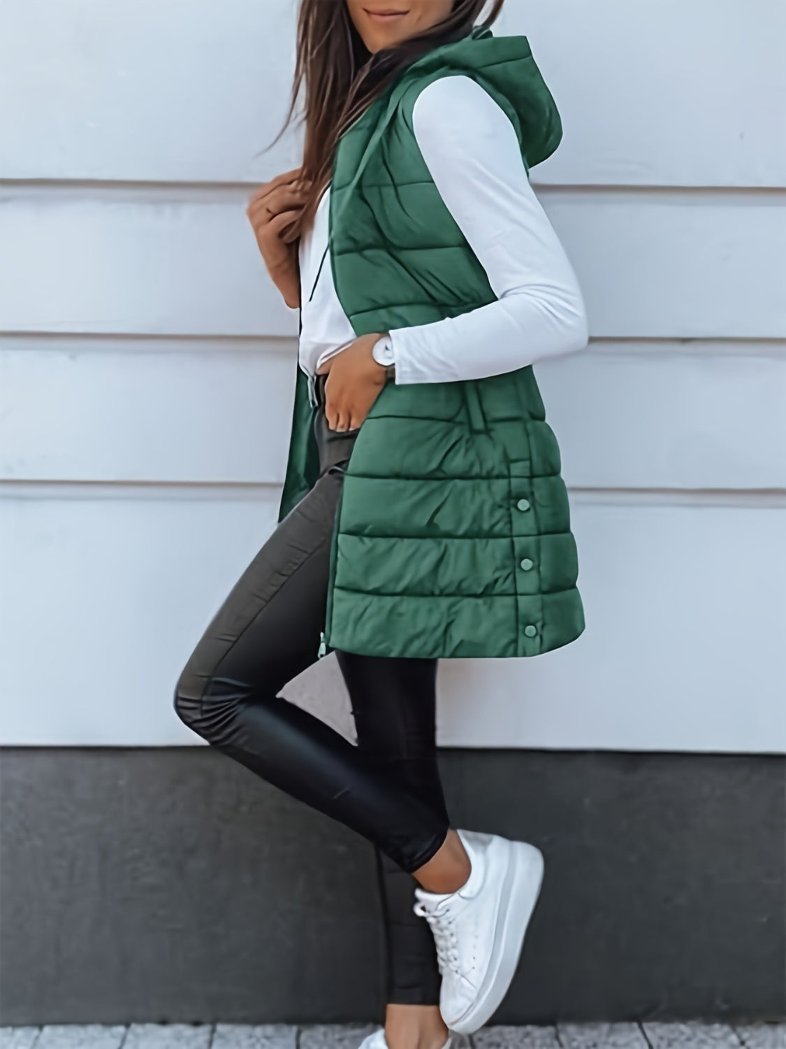 Plus Size Zip Up Hooded Vest Coat - Little Miss Vanilla