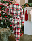 Red Christmas Plaid Allover Top and Pants Lounge Set - Little Miss Vanilla