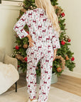 White Christmas Printed Shirt and Pants Pajama Set - Little Miss Vanilla