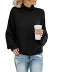 Cardigan Thick Thread Turtleneck Pullover