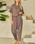 Simply Taupe High Low Boxy Fit Tee and Crop Pants Set - Little Miss Vanilla