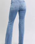 Judy Blue Full Size Raw Hem High Rise Bootcut Jeans - Little Miss Vanilla