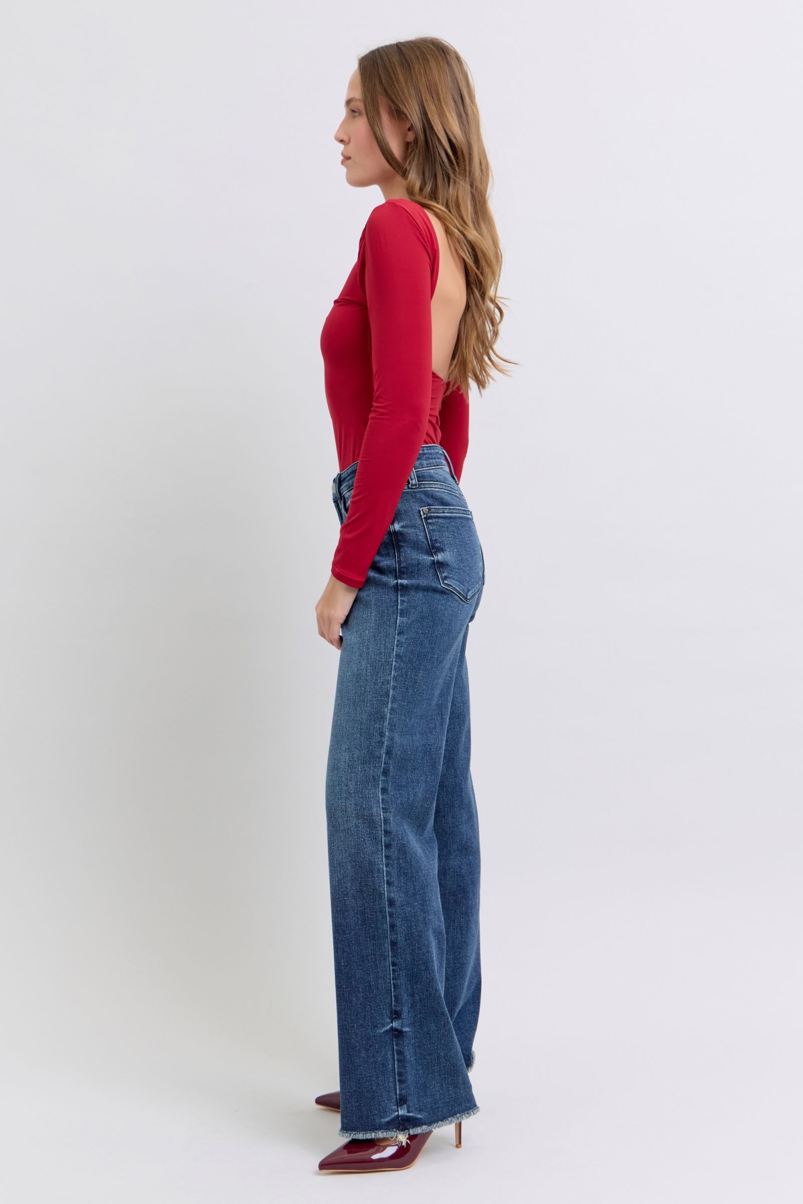 Judy Blue Full Size Raw Hem Mid Rise Jeans - Little Miss Vanilla