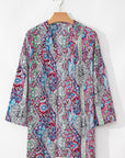 Red Paisley Print Open Front Kimono - Little Miss Vanilla