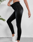 Black Arched Waist Stretchy Slim Fit Jeggings