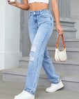 Distressed Jeans with Pockets - Little Miss Vanilla