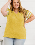 Plus Size Striped V-Neck Tee Shirt - Little Miss Vanilla