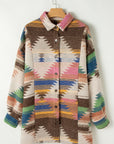 White Aztec Print Button Up Shacket - Little Miss Vanilla