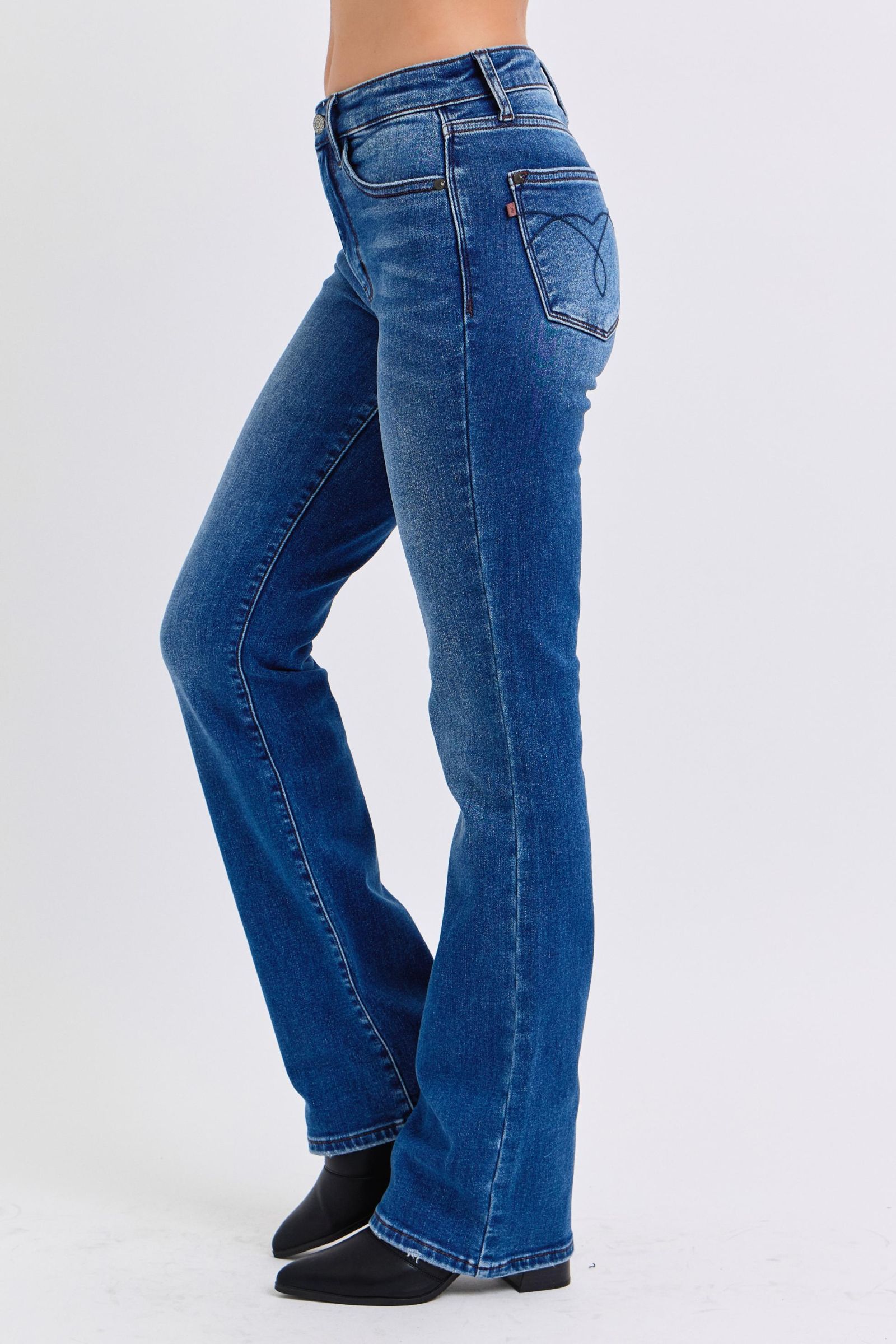 Judy Blue Full Size Run Mid-Rise Bootcut Jeans with Thermal Lining - Little Miss Vanilla