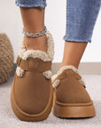 Fashion Thick-soled Plush Buckle Cotton Slippers Winter Indoor And Outdoor Casual Warm Shoes Women Garden Slipper