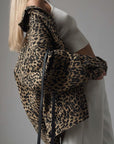 Leopard Button Up Long Sleeve Denim Top - Little Miss Vanilla