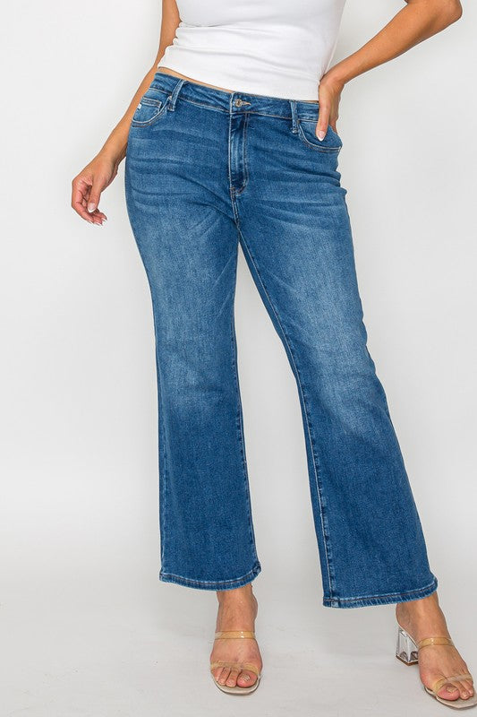 bytos Full Size Cat&#39;s Whiskers Mid Rise Ankle Jeans - Little Miss Vanilla