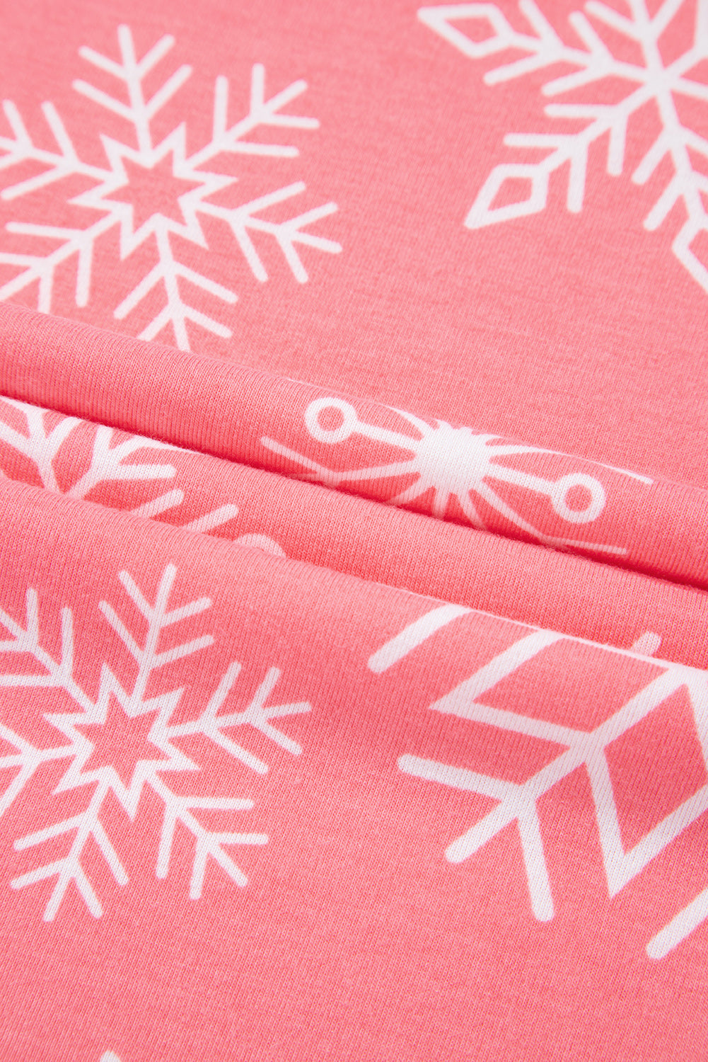 Pink Christmas Snowflake Print Two Piece Loungewear - Little Miss Vanilla