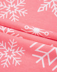 Pink Christmas Snowflake Print Two Piece Loungewear - Little Miss Vanilla