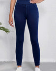 Ashleigh Blue Solid Color High Waist Stretchy Slim Fit Jeggings