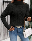 Women's Cable-knit Turtleneck Sweater