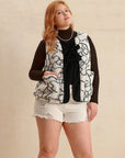 Plus Size Tied Sherpa Vest Coat with Pockets - Little Miss Vanilla