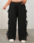 Plus Size Bow Elastic Waist Wide Leg Pants - Little Miss Vanilla