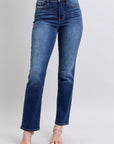 Judy Blue Full Size Washed Straight Leg Jeans with Pockets - Little Miss Vanilla