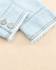 Raw Hem Color Block Denim Jacket - Little Miss Vanilla