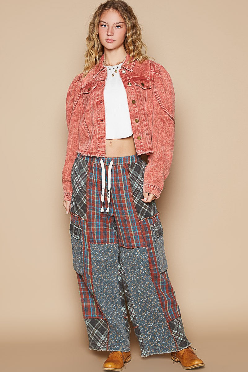 POL Raw Hem Button Up Cropped Denim Jacket - Little Miss Vanilla