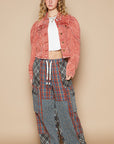 POL Raw Hem Button Up Cropped Denim Jacket - Little Miss Vanilla