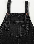 Distressed Wide Strap Denim Overalls - Little Miss Vanilla