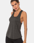 Full Size Scoop Neck Wide Strap Active Tank - Little Miss Vanilla