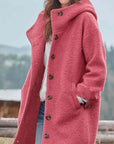 Women's Temperament Thickened Tweed Medium-length Trench Coat