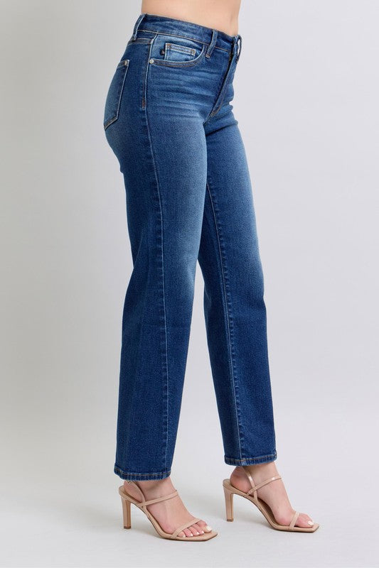 Judy Blue Full Size Side Seam Detail Straight Jeans with Pockets - Little Miss Vanilla