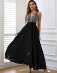 Contrast Sequin Sleeveless Maxi Dress - Little Miss Vanilla