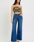 RISEN Tummy Control High Rise Wide Leg Jeans - Little Miss Vanilla