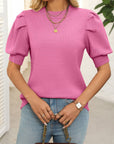 Mandy Mock Neck Puff Sleeve Sweater - Little Miss Vanilla