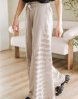 Smoke Gray Boho Lace Patchwork Wide Leg High Waist Pants