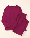 Long Sleeve Pullover and Jogger Pants Lounge Set - Little Miss Vanilla