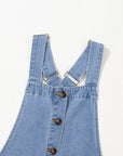 Beau Blue Wide Strap Button Front Pocketed Denim Mini Dress - Little Miss Vanilla