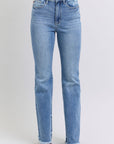 Judy Blue Full Size Raw Hem High Rise Bootcut Jeans - Little Miss Vanilla