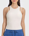 Millennia Cutout Round Neck Racerback Active Tank - Little Miss Vanilla