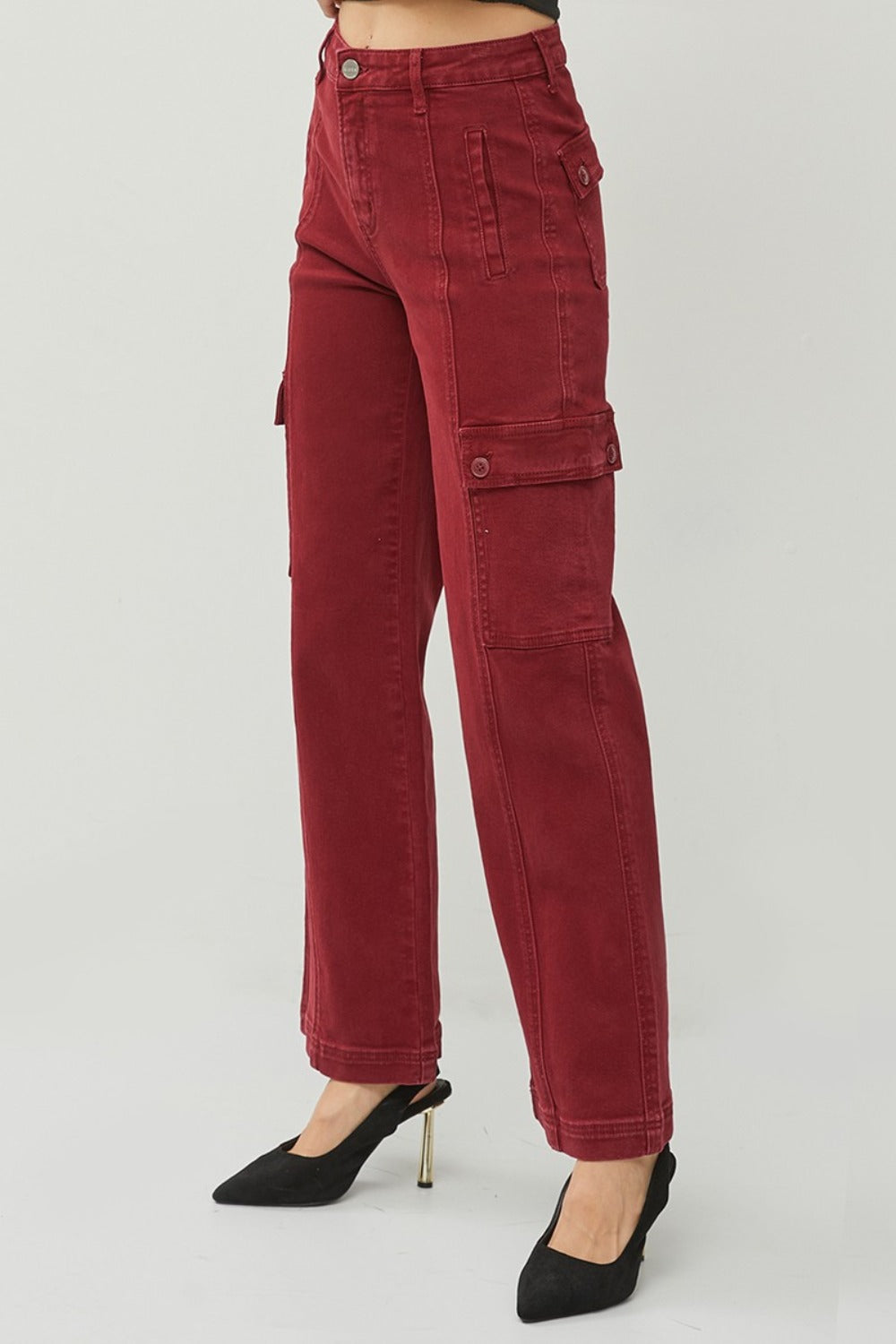 RISEN Full Size High Rise Wide Leg Cargo Jeans - Little Miss Vanilla