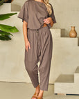 Simply Taupe High Low Boxy Fit Tee and Crop Pants Set - Little Miss Vanilla