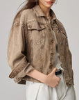 Pocketed Collared Neck Denim Jacket - Little Miss Vanilla